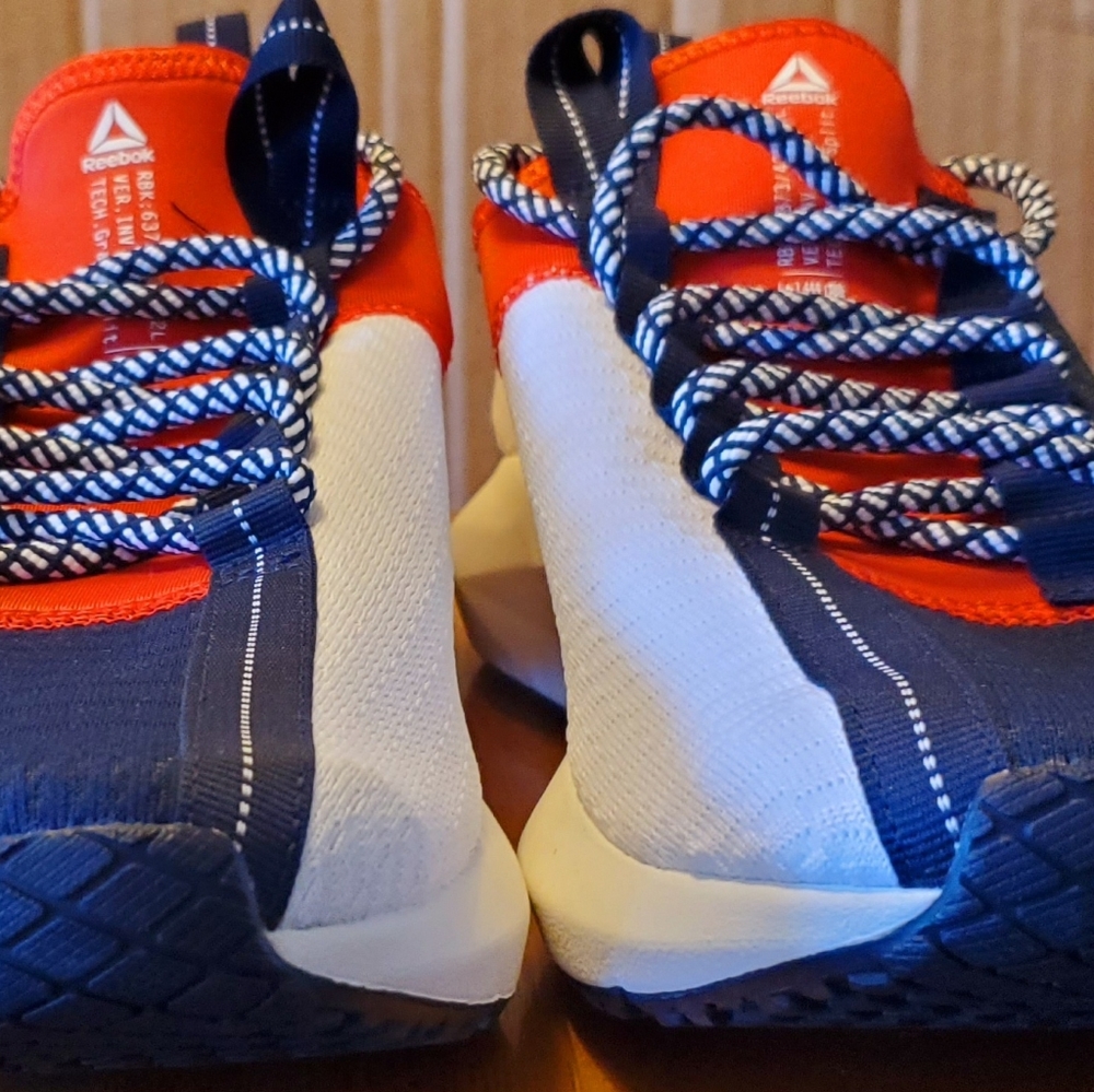 RED, WHITE, AND BLUE REEBOKS SIZE 11